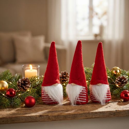 Deco Gnome, Joulukoriste, Adventti H17cm W6cm 3kpl 3kpl | Floristik24.fi