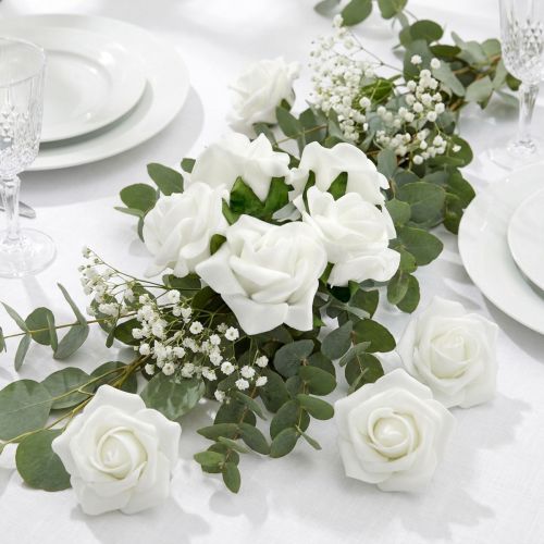 Foam Rose Ø 3,5cm valkoinen 48 kpl | Floristik24.fi