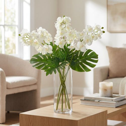 Orchid Cream-White L57cm 6 kpl | Floristik24.fi
