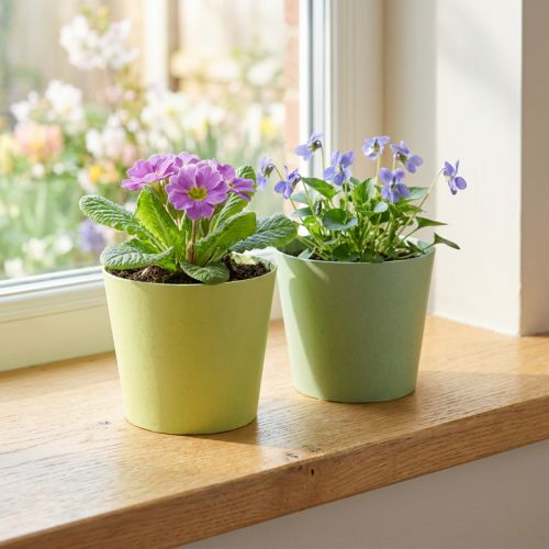 kohteita Paperiruukku, miniruukku, kätköruukku sininen/vihreä Ø9cm K7,5cm 4kpl