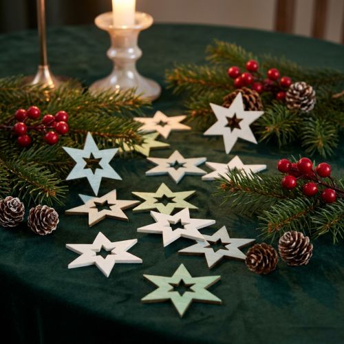 Puiset Tähdet Koriste Scatter Decoration Jouluvihreä H4cm 72 kpl | Floristik24.fi