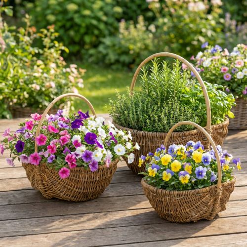 Perunakori 43/33/23 cm foliolla, luonnonvärinen, 3 kpl:n setti. | Floristik24.fi