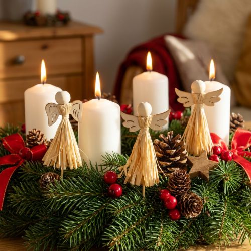 Adventtikoriste enkeli koristekukkatulpat 5×11cm 12 kpl | Floristik24.fi
