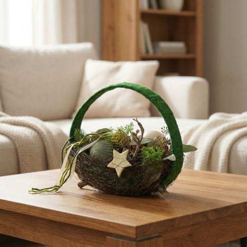 Koristerengas juuttikoristelenkki vihreä tummanvihreä 4cm Ø30cm 2kpl | Floristik24.fi