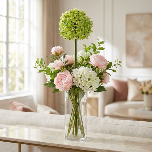 Koristeellinen sipuli Allium, silkkikukka, keinotekoinen pallipurjevihreä Ø20cm P72cm | Floristik24.fi