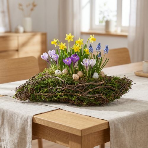 Plant Wave Vines -pieni kukkamalja sammalella 31 × 15 × 7 cm | Floristik24.fi