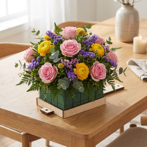 kohteita Kukkakuvioinen vaahtomuovitiilipohjainen puu Florette Eco 12 × 10 cm