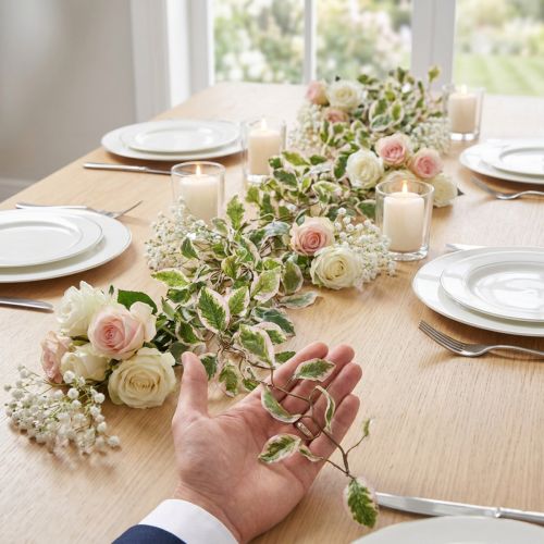 Tekokasvien seppele romanttisiin hääkoristeisiin ja tapahtumiin, 150 cm | Floristik24.fi