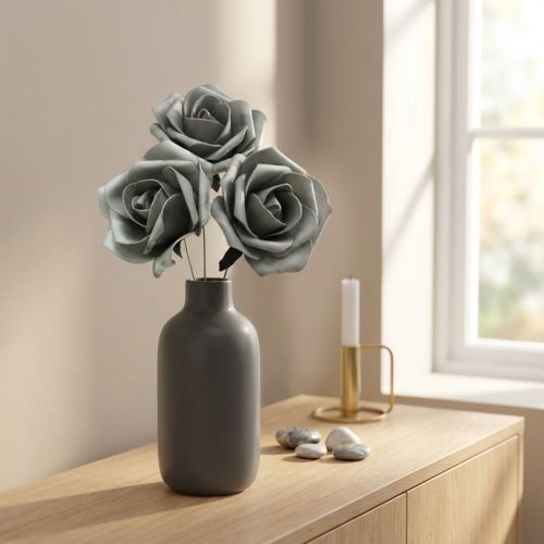kohteita Foam Rose Grey Ø15cm 4 kpl