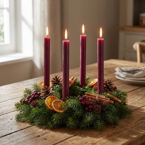 Yksiväriset kartiokynttilät, viininpunaiset, 22 × 240 mm, 12 kpl | Floristik24.fi