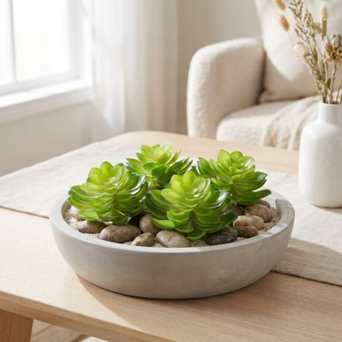 Keinotekoinen mehikasvi, vihreä, koristeeksi kulhoon tai maljakkoon, 10 cm, 4 kpl | Floristik24.fi