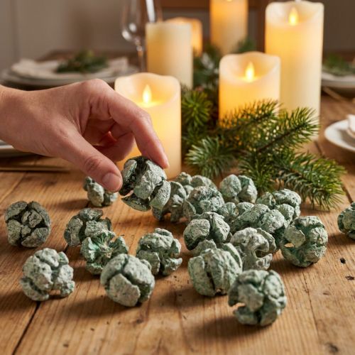 Sypressikäpyjä himmeä luonnonkoristelu 3cm vihreä 500g | Floristik24.fi