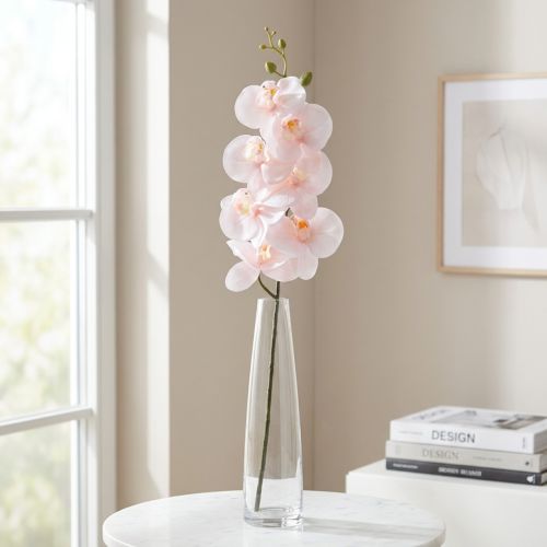 Keinotekoinen orkidea Pinkki Phalaenopsis Real Touch 83cm | Floristik24.fi