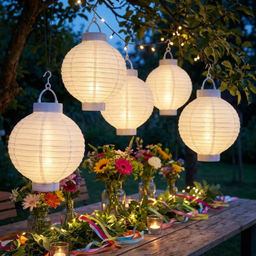 Lyhty LED aurinkopaneelilla 20cm valkoinen | Floristik24.fi
