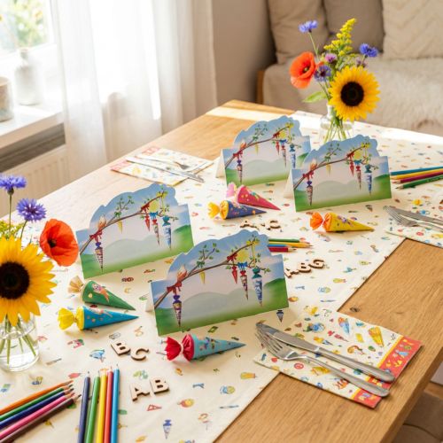 Pöytäkoristelu kouluilmoittautuminen, paikkakortit koulun aloituskoriste 6×9cm 6kpl | Floristik24.fi