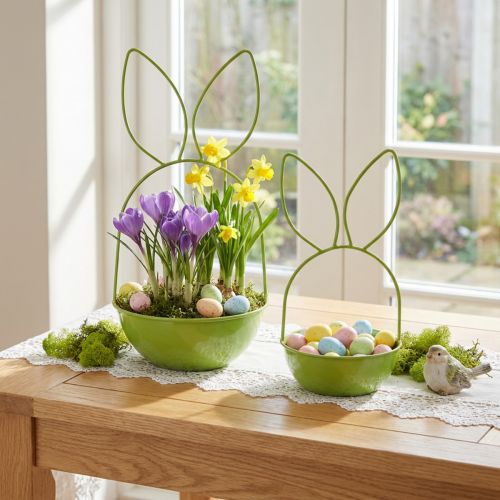 Kanin istutuslaatikko kevät- ja pääsiäiskoristeisiin, olohuoneeseen, keittiöön, puutarhaan, 33 cm | Floristik24.fi