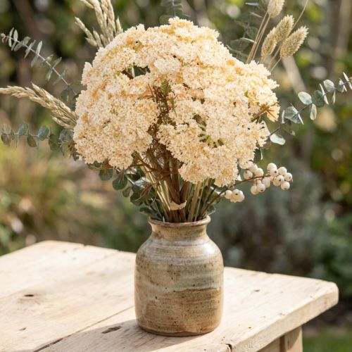 Siankärsämö keinotekoinen kerma Achillea-tekokukat 30cm 6 kpl | Floristik24.fi
