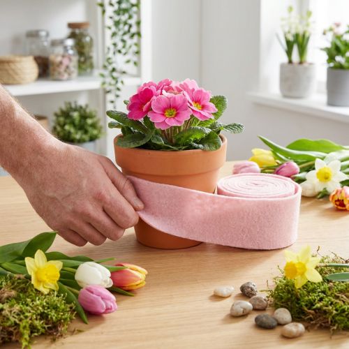 Huopanauha pinkki ruukku nauha villa nauha villahuopa L15cm L5m | Floristik24.fi