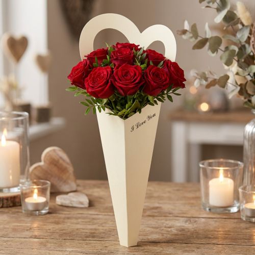 Kukkapussi ruusuja lahjapakkausvoide 46cm 12 kpl | Floristik24.fi