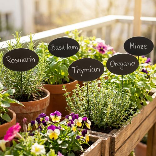 Koristeellinen musta soikea liitutaulu puiset tapit 10 × 6 cm 12 kpl | Floristik24.fi
