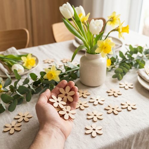 Puiset kukat hajallaan koristeet kukat puu oranssi/vaaleanpunainen/valkoinen 72 kpl | Floristik24.fi