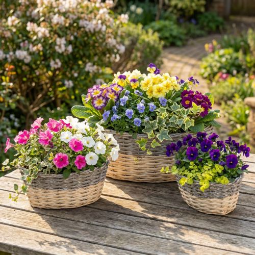 Pajukori istutukseen Kasvikulho L29/33/38cm 3 kappaletta | Floristik24.fi