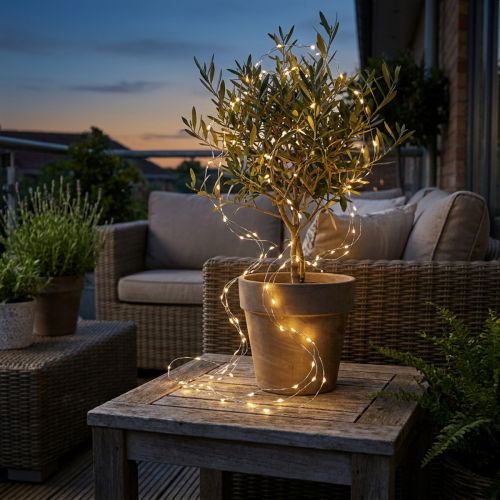 LED-keijuvalot lankakeijuvalot ajastin ulkopuolella 180cm | Floristik24.fi