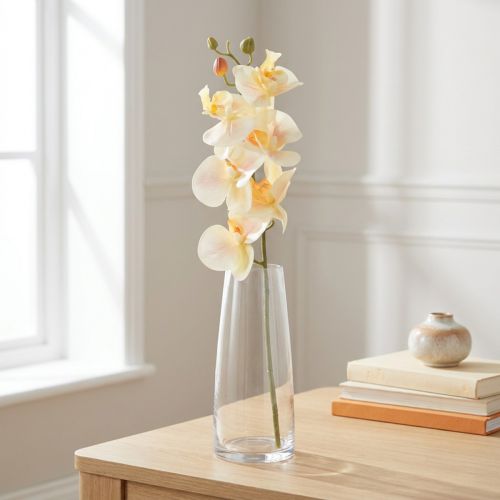 kohteita Keinotekoinen Orchid Cream Oranssi Phalaenopsis 78cm