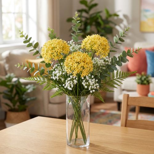 kohteita Koristesipuli Villi Allium tekokeltainen 70cm 3 kpl