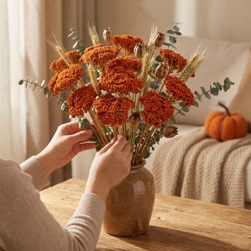 Achillea Orange -kuivatut siankärsämökukat, 45-60 cm, 1 kg | Floristik24.fi