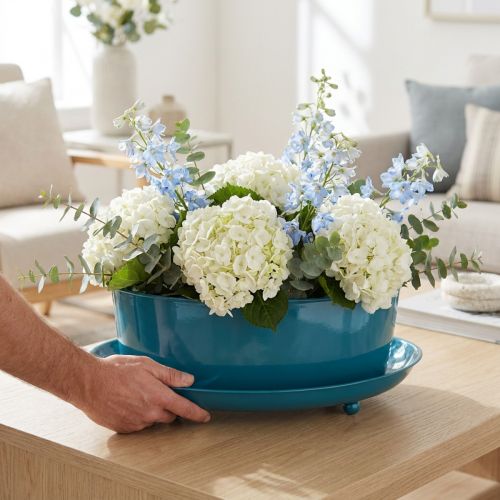 Metallinen pöytäkulho, elegantti ja toimiva sisustuselementti olohuoneeseen, 28 cm | Floristik24.fi