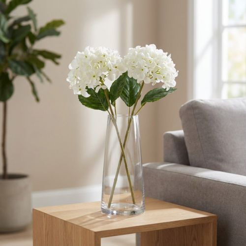Keinotekoinen hortensiakukka tyylikkääseen ja moderniin sisustukseen, 80 cm, 2 kpl | Floristik24.fi