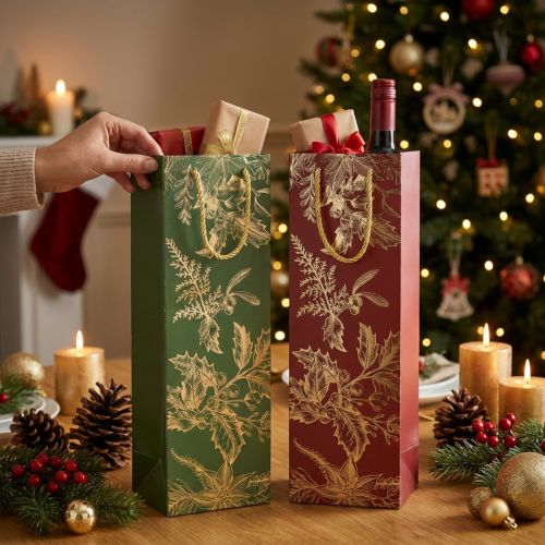 Joululahjakassit Joululaukut misteli 12×36cm 2kpl | Floristik24.fi