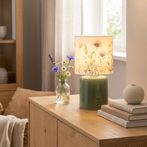 LED-pöytävalaisin kukkakuviolla tyylikkääseen olohuoneen valaistukseen, 23 cm | Floristik24.fi