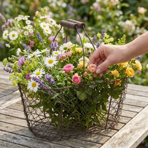 Lankakori soikea kahvalla 27x16,5cm K13,5cm ruskea | Floristik24.fi