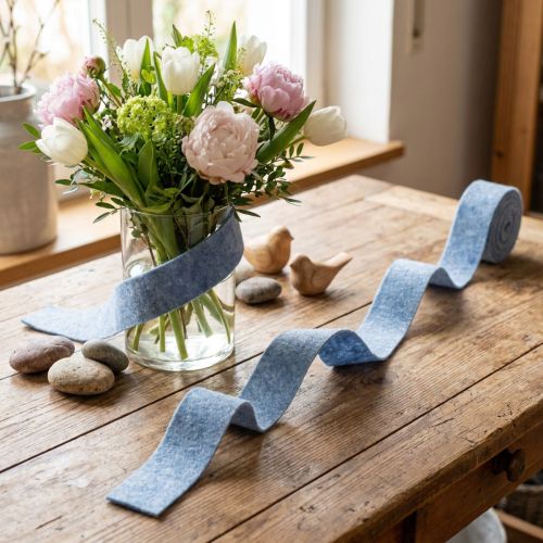 Sininen huopanauha 7,5cm 5m | Floristik24.fi