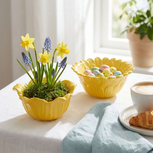 Koristeellinen keraaminen kukkakulho kodin sisustukseen ja lahjaideoiksi, 13 cm, 2 kpl | Floristik24.fi