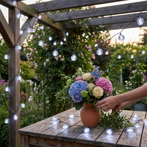 kohteita Pallokeiju valot kirsikka ulkoilu kylmä valkoinen 60 LED 900cm