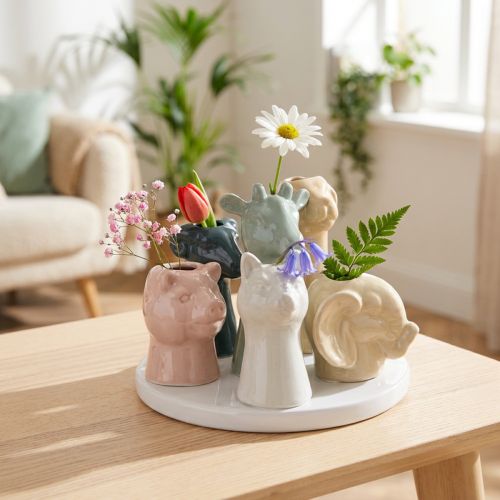 Maljakko koristeellisia eläinhahmoja, täydellinen leikkisään huonesuunnitteluun, 13 cm | Floristik24.fi