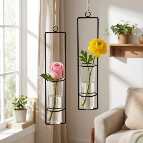 Koeputkikoristeet ripustaviin minimaljakoihin lasi Ø6cm 32cm 2kpl | Floristik24.fi