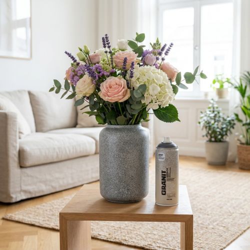 Maali spray vaikutus spray graniitti maali Montana spray harmaa 400ml | Floristik24.fi