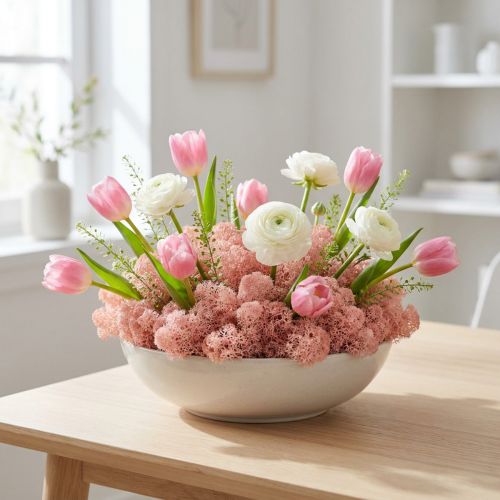 Koristeellinen sammal Islannin sammal pinkki 400g | Floristik24.fi