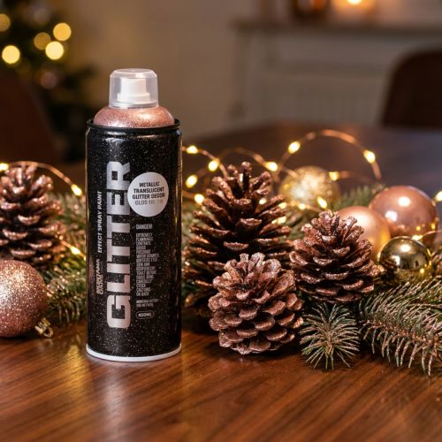 Glitter spray, ruusukulta,
