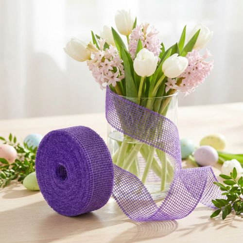 Violetti juuttinauha, 5 cm leveä, 40 m pitkä | Floristik24.fi