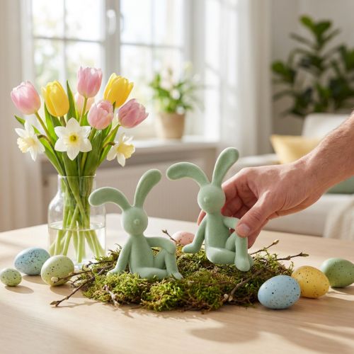 Pääsiäispupun koristehahmo tyylikkääseen kodin sisustukseen ja pääsiäiseen, 22 cm, 2 kpl | Floristik24.fi