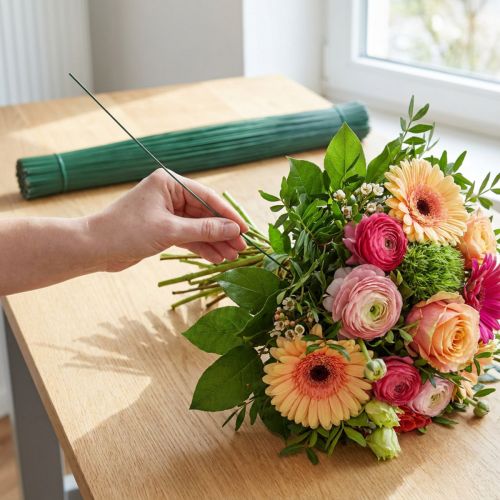 kohteita Gerbera lanka plug-in lanka kukkakauppa vihreä 0,6/300mm 1kg