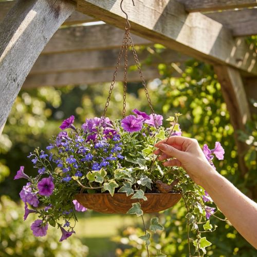 Koristeellinen riippuva kulho, puutarhakoriste, ruosteenvärinen, Ø31cm, P62cm | Floristik24.fi