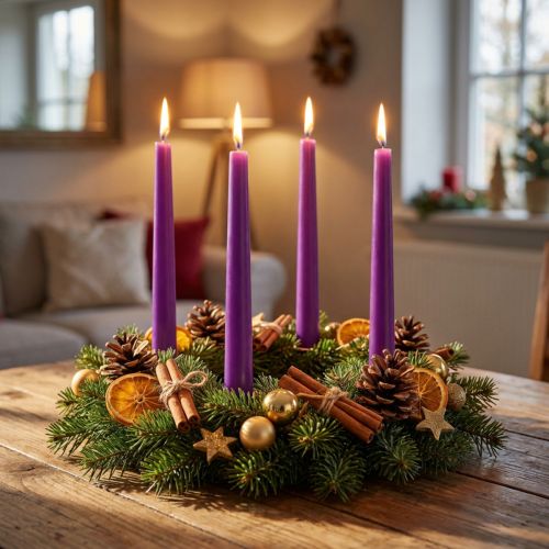 kohteita Kapenevat kynttilät Wenzel kynttilät purppura 250/23mm 12 kpl