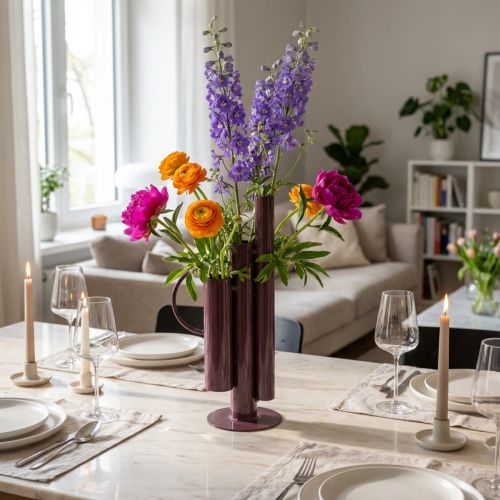 Ohut, moderni maljakko eleganttiin pöytäkoristeeseen; ylellinen koristeellinen maljakko näyttävällä muotoilulla; 31 cm | Floristik24.fi