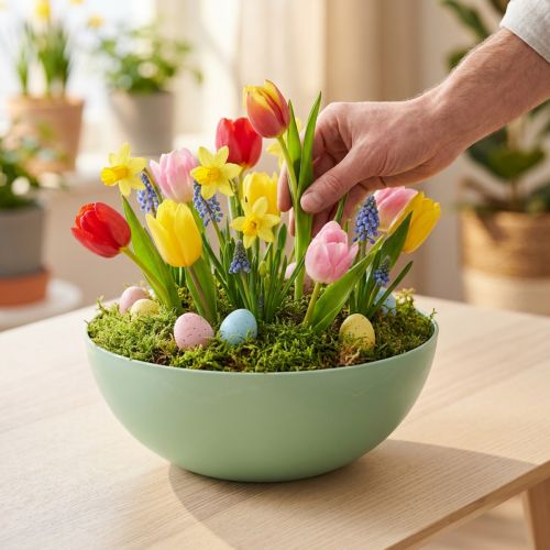 Koristekulho vihreä pastelli muovinen pöytäkoristejousi Ø20cm | Floristik24.fi